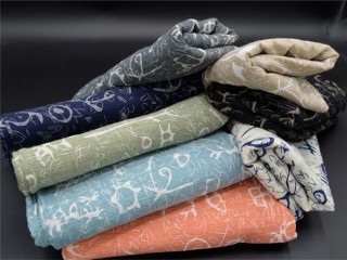 printed polyester cotton like voile scarves