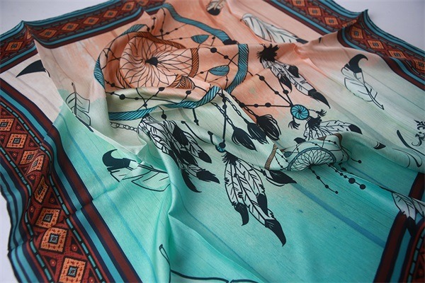 90cm scarf of twill silk base digital printed (1)