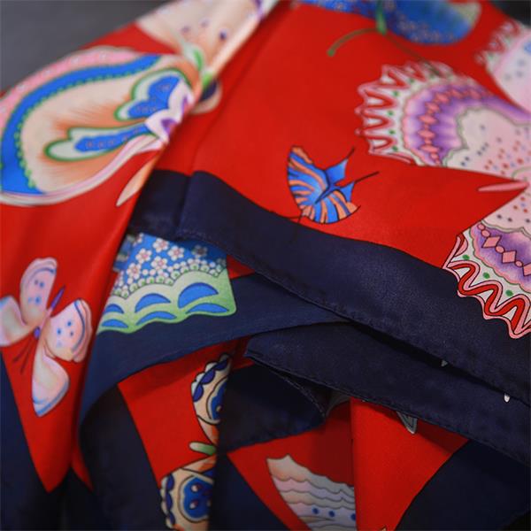 Italian pure silk scarf butterfly printed (1)