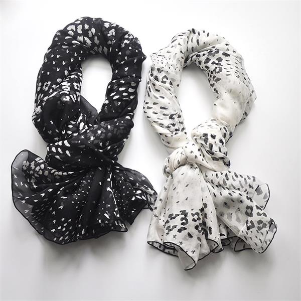 black silk chiffon leopard scarf (4)