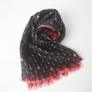 custom double sided silk scarf of silk habotai base (3)