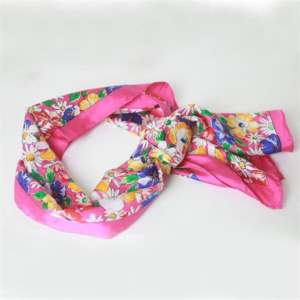 flower printed silk twill scarf belt (2)