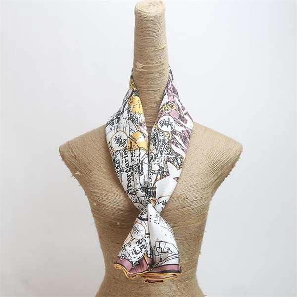 ladies 100 pure silk scarf high quality digital printed (2)