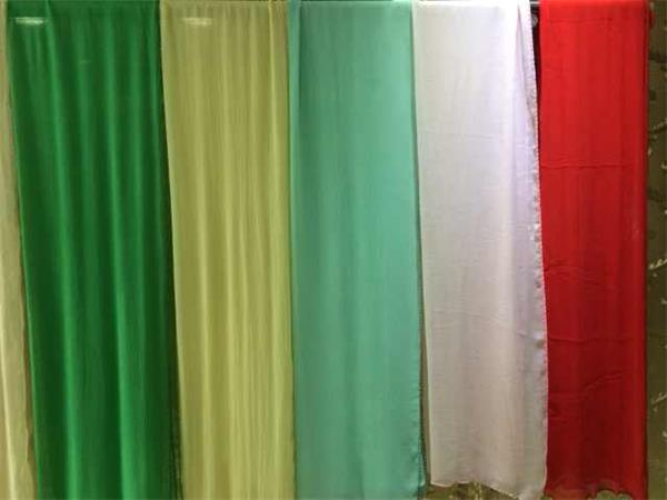 plain color beaded crinkle silk scarves (3)