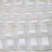 White Striped Silk Satin Fabric